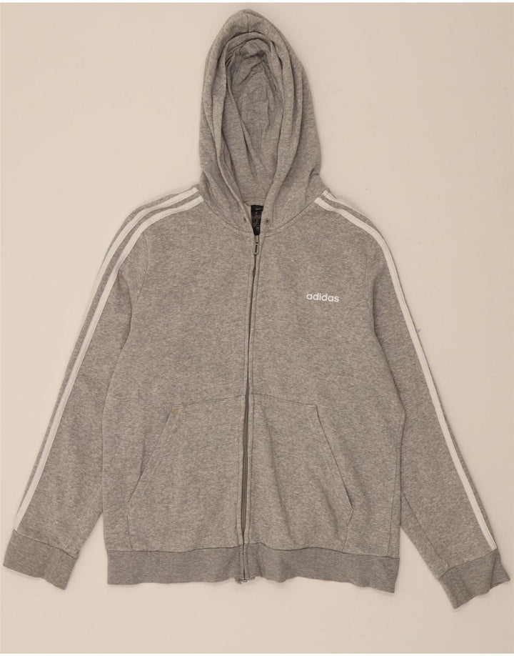 ADIDAS Womens Zip Hoodie Sweater UK 20/22 XL Grey Cotton Vintage Adidas and Second-Hand Adidas from Messina Hembry 