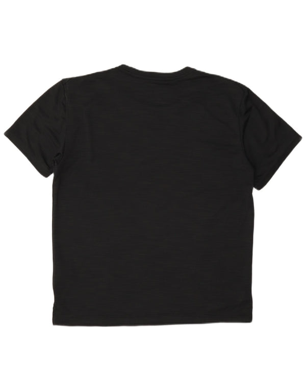Camiseta masculina Nike Dri Fit Top médio preto manchado de poliéster