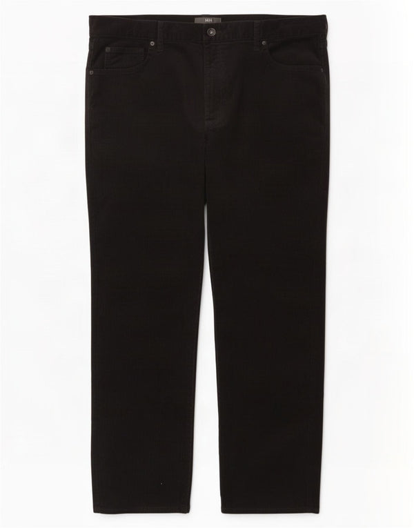 Calça masculina reta de veludo cotelê Marks & Spencer W40 L29 algodão preto