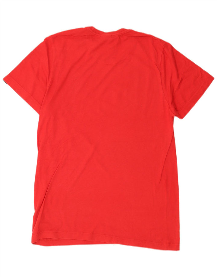 Adidas Mens Graphic T-Shirt Top Pequeno Algodão Vermelho