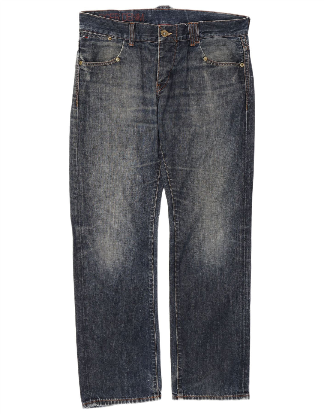 TOMMY HILFIGER Jeans reto masculino W36 L32 algodão azul