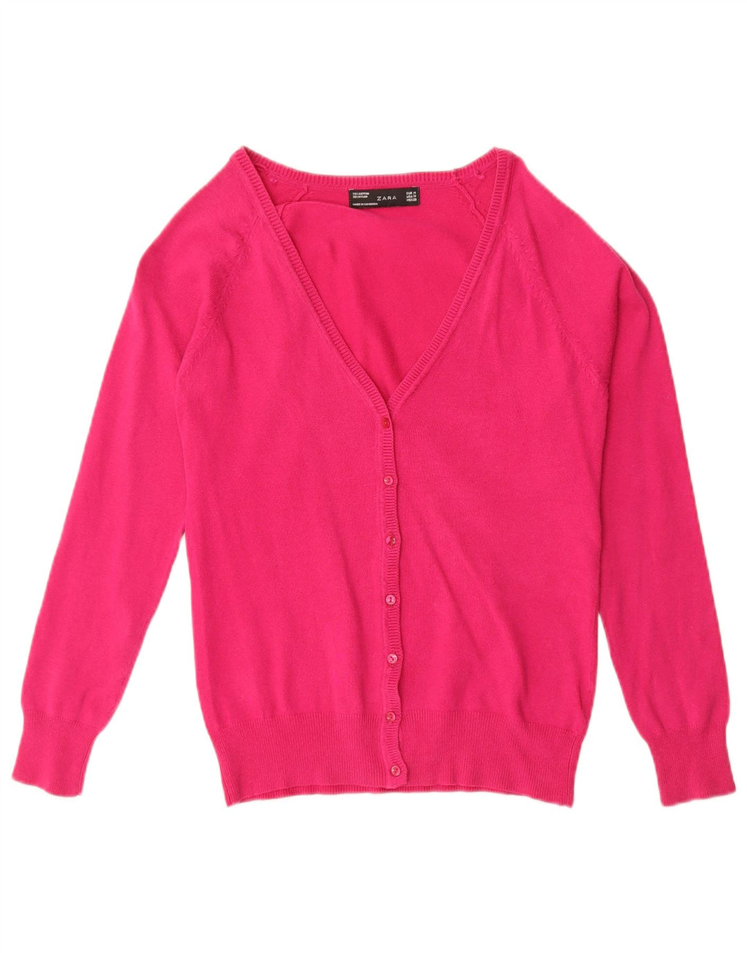 Suéter cardigã feminino Zara Reino Unido 12 rosa médio