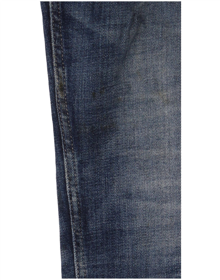 Replay Calça Jeans Feminina Crop Distressed Slim W30 L26 Azul