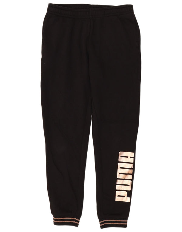 Puma feminino gráfico agasalho calças joggers Reino Unido 10 pequeno algodão preto