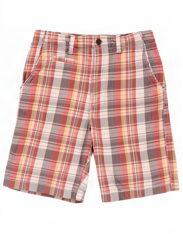 Shorts casuais Gap Boys 12-13 anos XL W28 algodão xadrez multicolorido