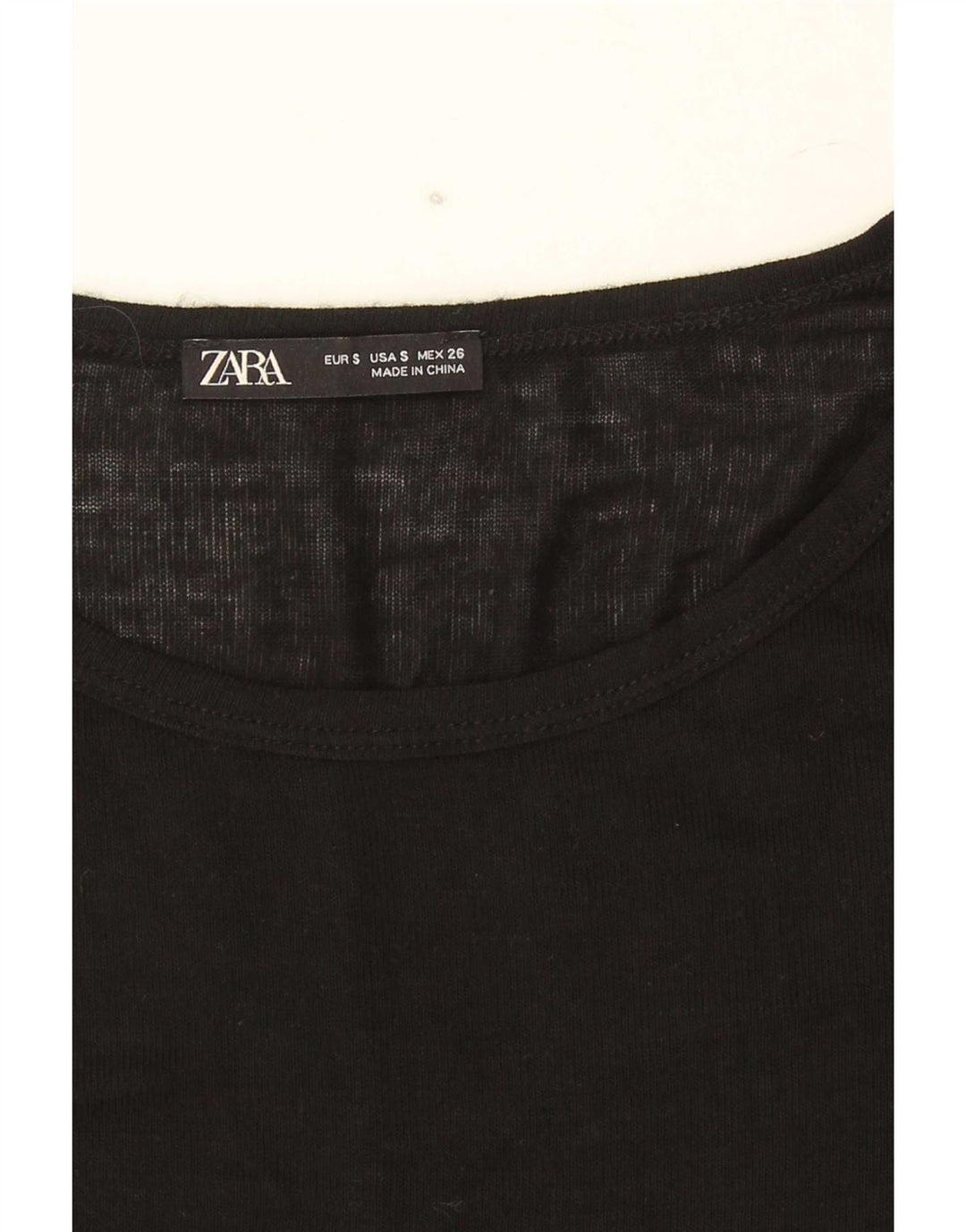 Top feminino Zara manga comprida UK 10 pequeno preto