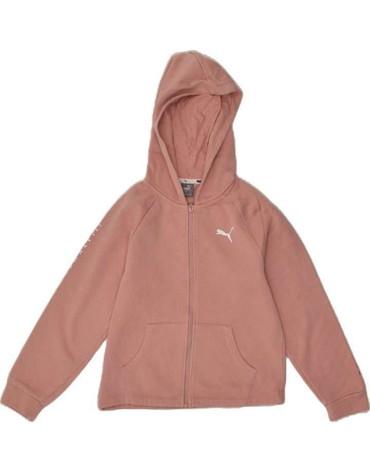 PUMA Girls Graphic Zip Hoodie Sweater 9-10 Years Pink | Vintage Puma | Thrift | Second-Hand Puma | Used Clothing | Messina Hembry 