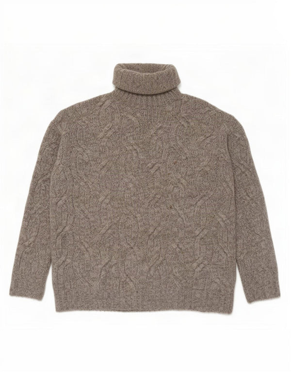 Suéter feminino Marks & Spencer com gola redonda grande Reino Unido 10 pequeno cinza