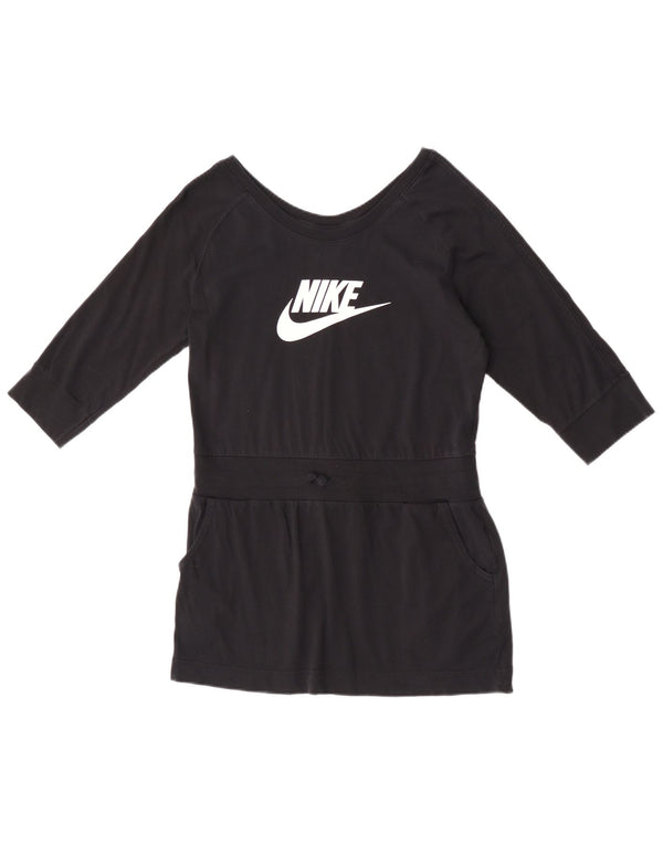 Camiseta Nike Girls Graphic manga 3/4 vestido 13-14 anos XL algodão preto