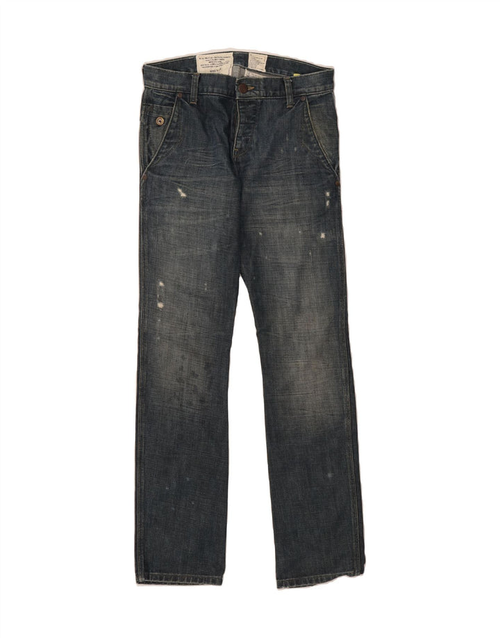 WRANGLER Womens Spencer Distressed Relaxed Fit Tapered Jeans W30 L34 Blue Vintage Wrangler and Second-Hand Wrangler from Messina Hembry 