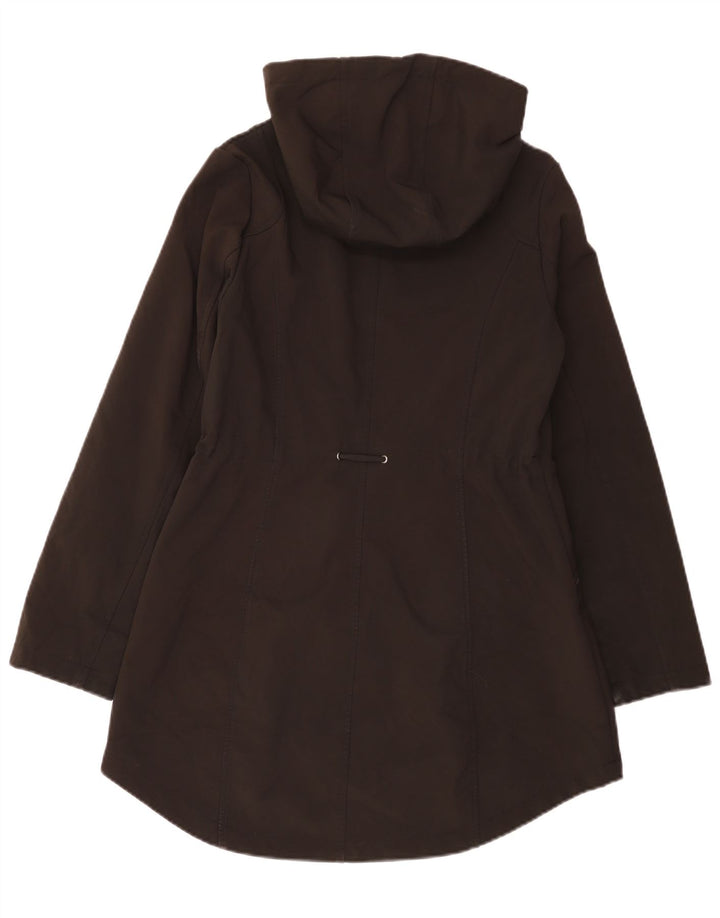 Casaco corta-vento feminino com capuz French Connection UK 10 pequeno preto