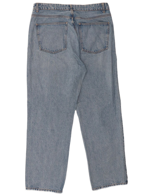 Calça jeans reta feminina Zara EU 46 XL W36 L29 azul