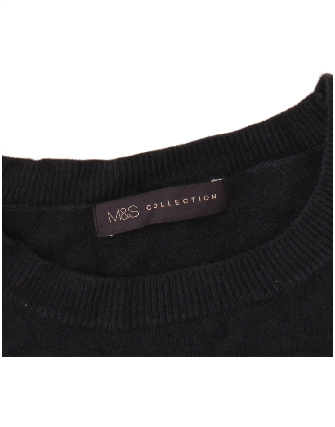 Suéter feminino Marks & Spencer com gola redonda Reino Unido 14 médio azul marinho