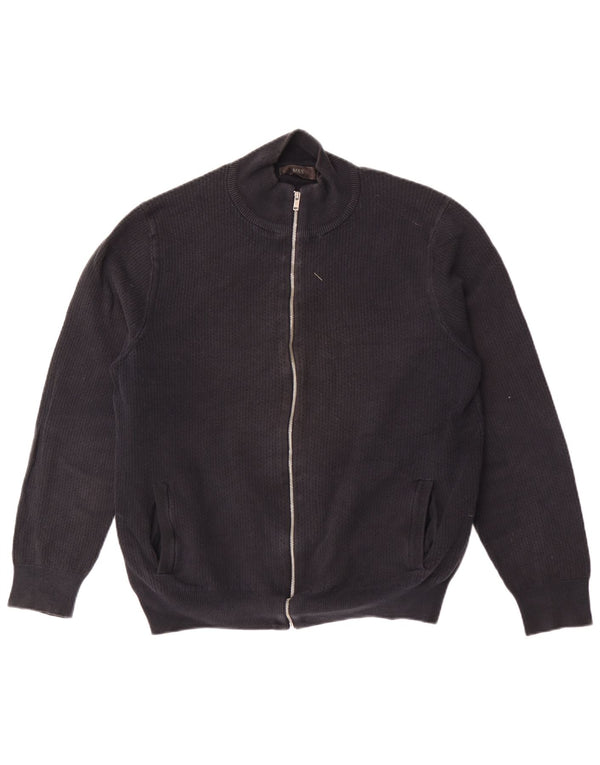 Suéter cardigã masculino Marks & Spencer grande algodão preto