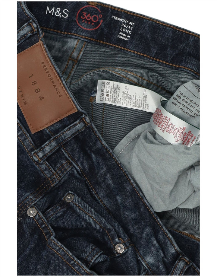 Jeans retos masculinos Marks & Spencer W36 L33 algodão azul marinho