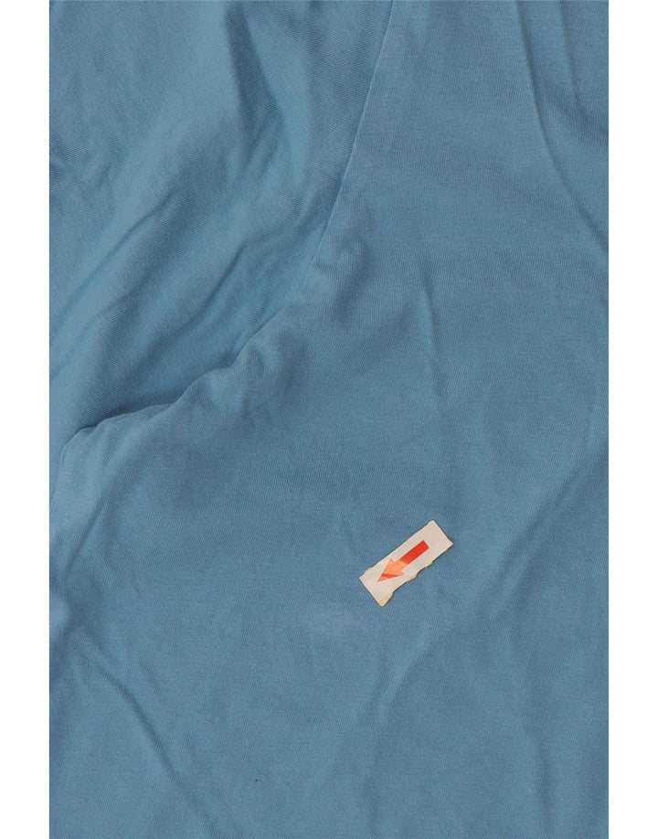 Adidas Mens Camiseta Top Grande Algodão Azul