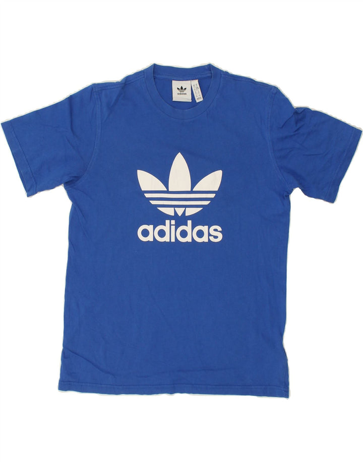 ADIDAS Mens Graphic T-Shirt Top XS Blue Cotton Vintage Adidas and Second-Hand Adidas from Messina Hembry 