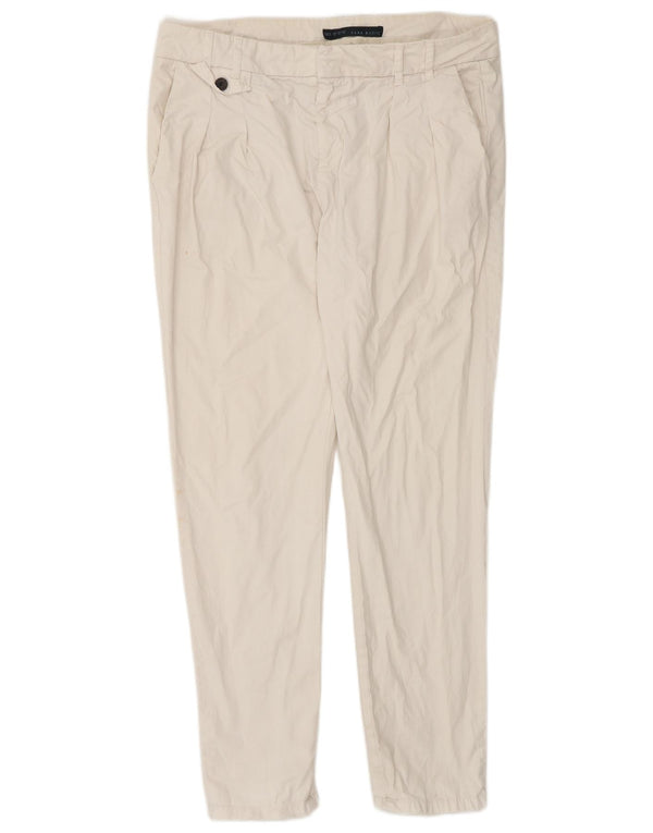 Zara Calça Chino Feminina Slim Médio W32 L30 Algodão Branco