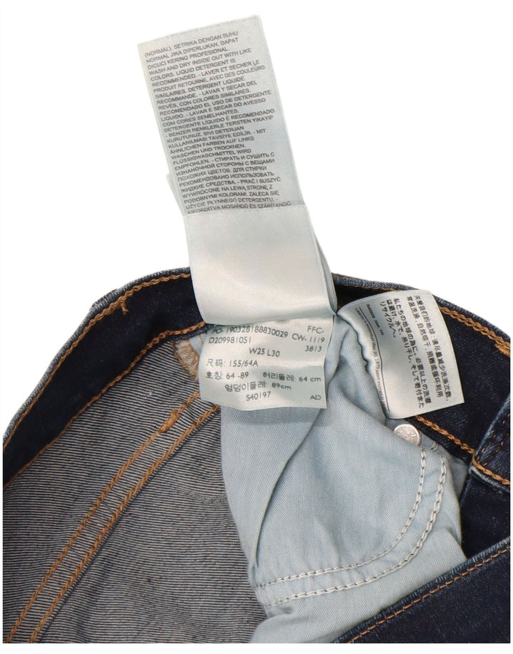 Calça jeans feminina Levi's 724 High Rise Straight W25 L30 azul marinho algodão