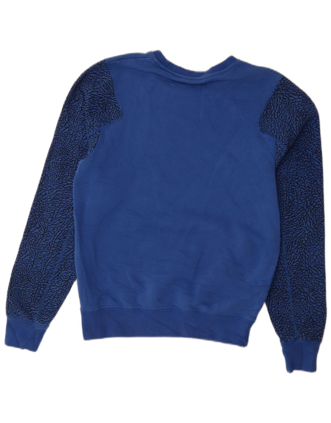 Jordan masculino abstrato padrão moletom jumper pequeno azul algodão