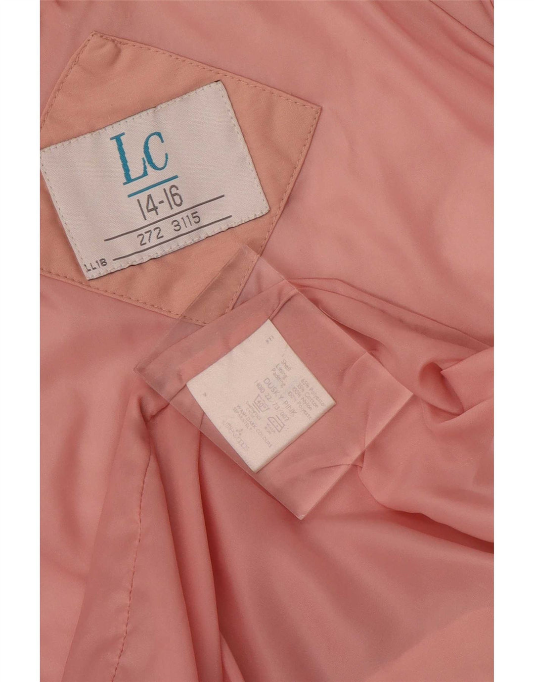 Casaco acolchoado de ajuste solto feminino vintage Reino Unido 14/16 grande poliéster rosa
