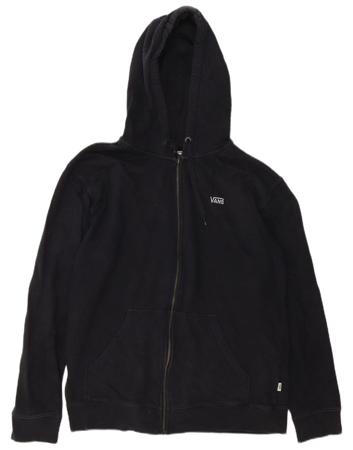 Suéter masculino Vans com capuz e zíper grande algodão preto