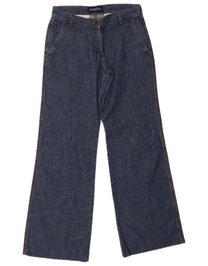 Calça jeans feminina WPM de perna larga W28 L31 algodão azul