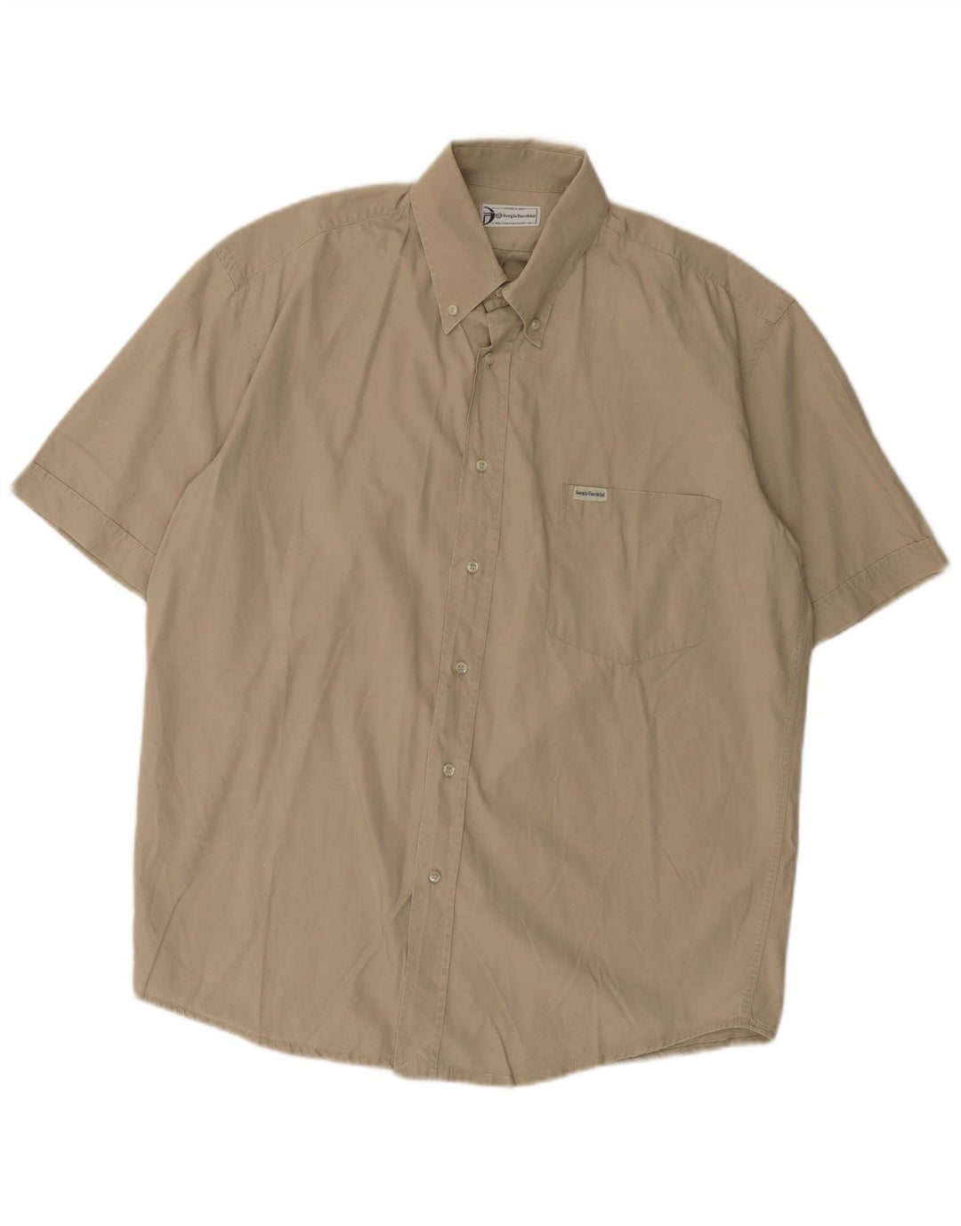 Camisa masculina de manga curta Sergio Tacchini grande algodão cáqui