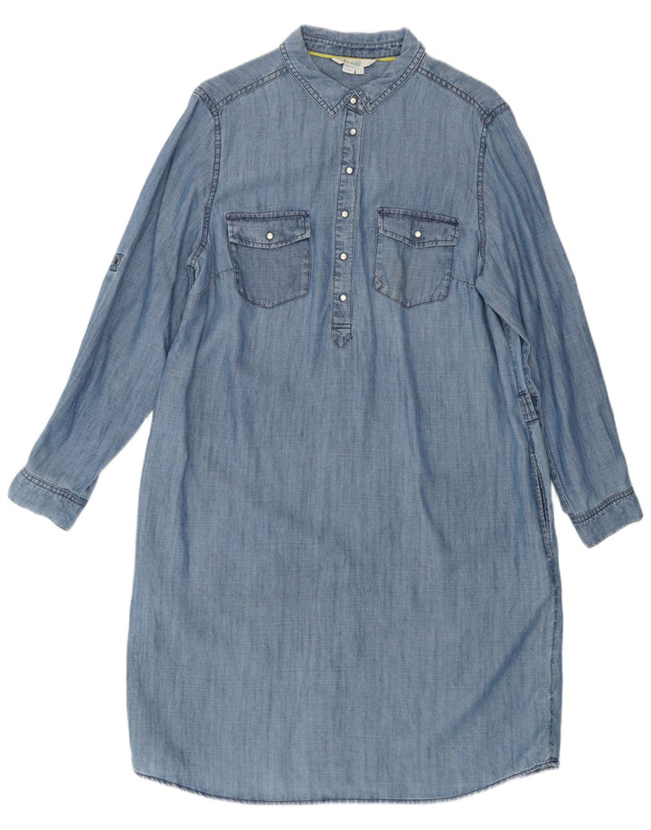 Vestido feminino Boden pulôver jeans Reino Unido 16 grande azul Lyocell