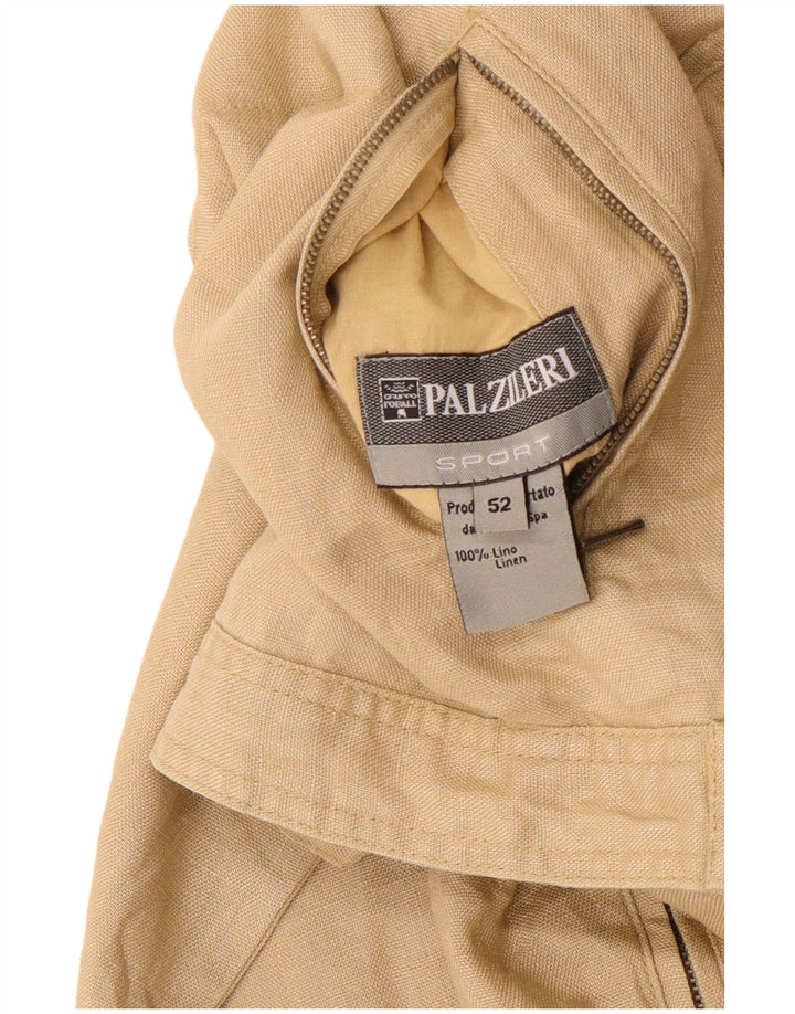 Jaqueta utilitária feminina Pal Zileri IT 52 2XL linho bege