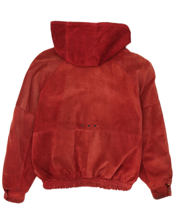 Jaqueta corta-vento masculina vintage com capuz e ajuste solto Reino Unido 38 Médio Borgonha