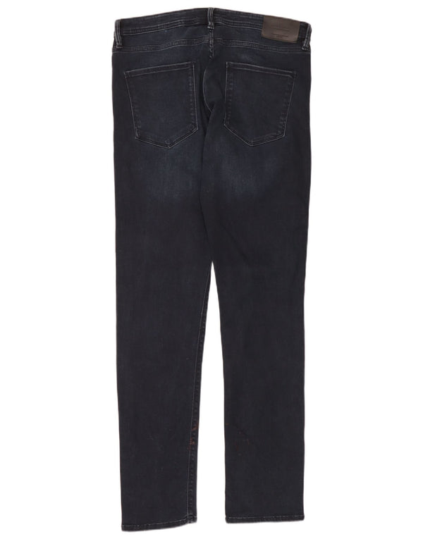 Jack & Jones Masculino GLENN Slim Jeans W34 L34 Azul Marinho Algodão