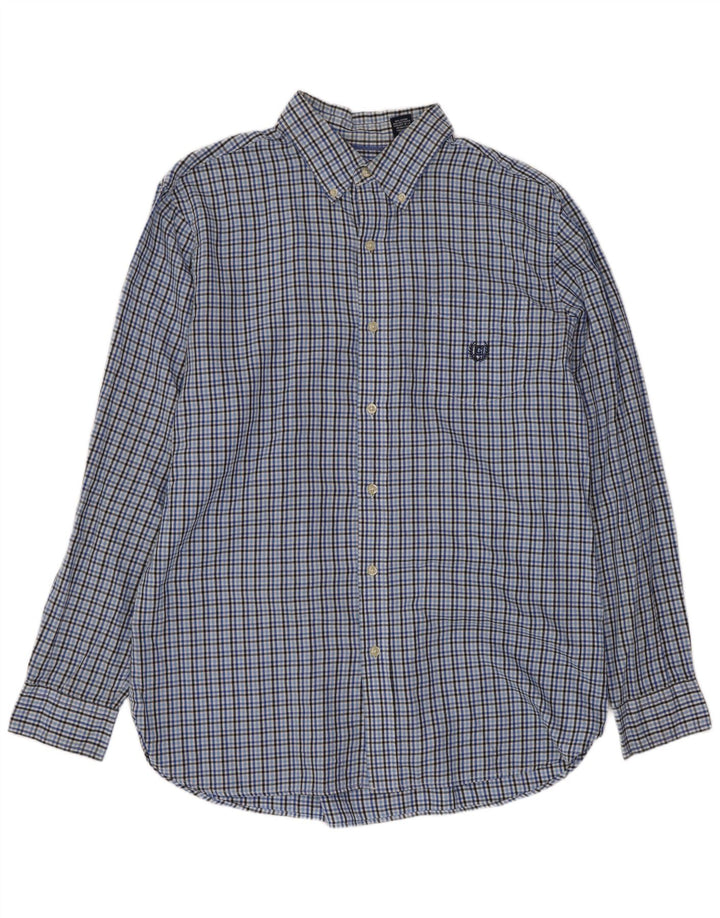 Camisa masculina Chaps grande algodão xadrez azul