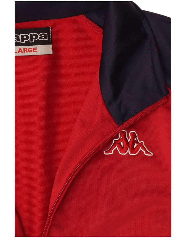 Kappa Mens Treino Top Jaqueta Grande Poliéster Colorblock Vermelho