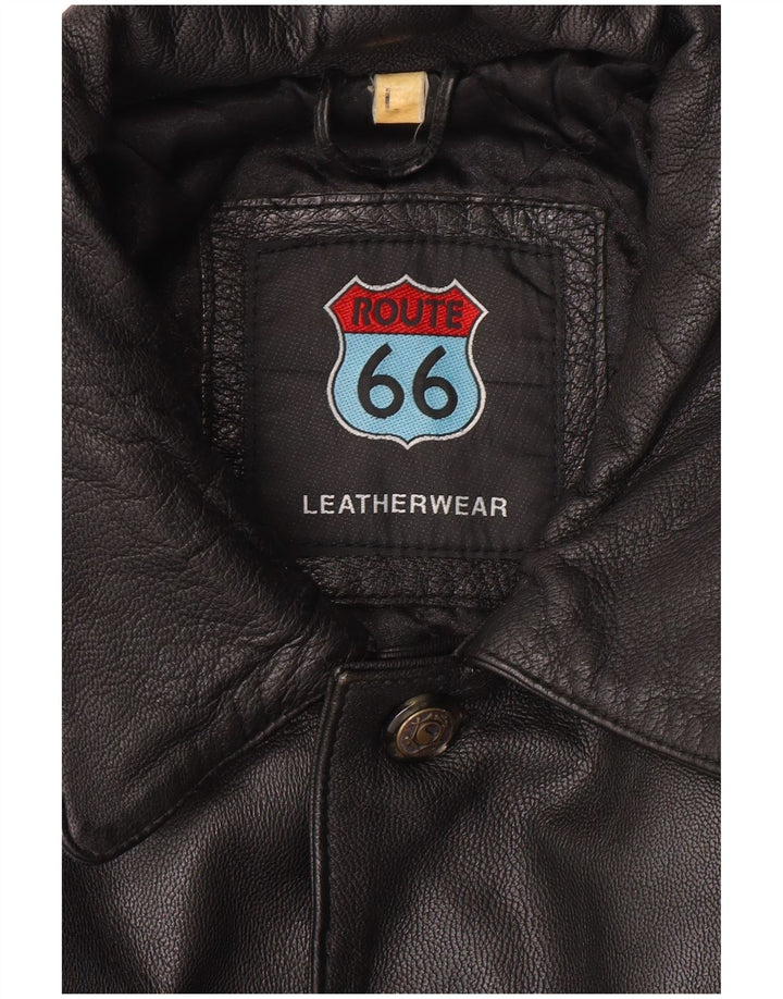 Jaqueta de couro masculina ROUTE 66 UK 40 grande couro preto