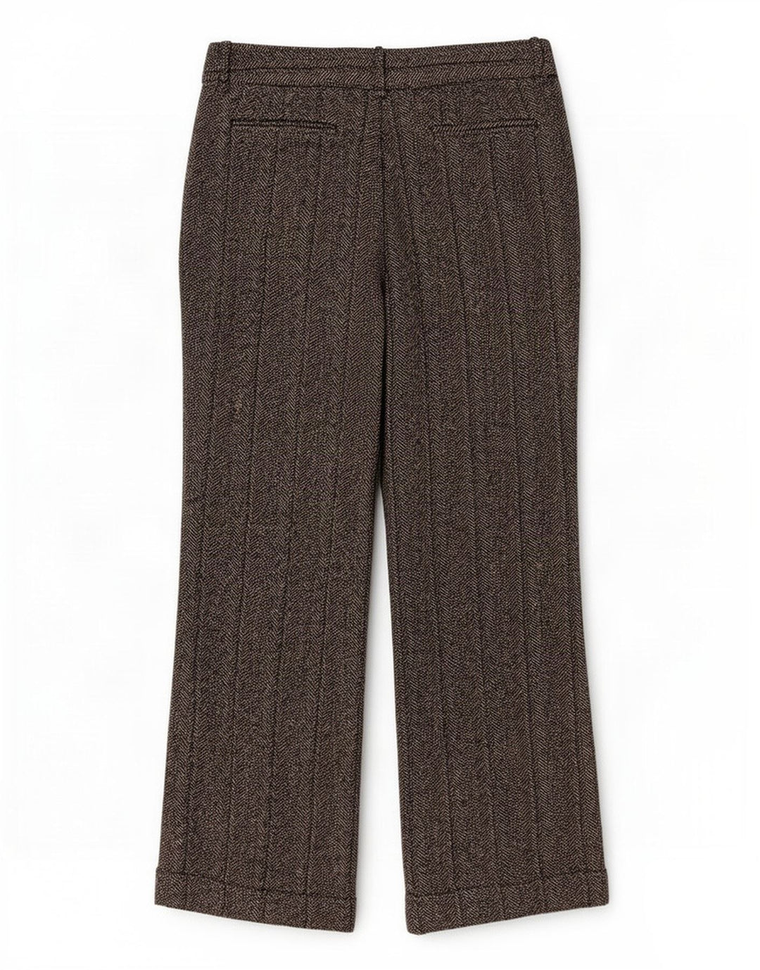 Zara Calça feminina casual bootcut EU 40 Médio W30 L30 cinza espinha de peixe