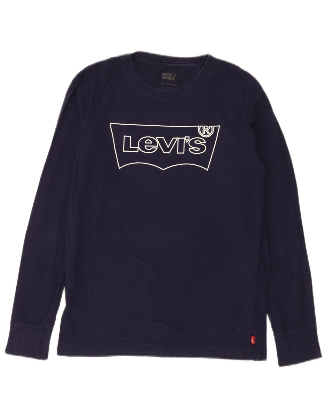 Top gráfico Levi's Boys manga comprida 11-12 anos azul marinho algodão