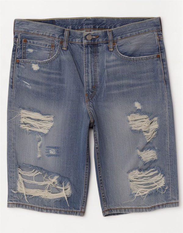 Shorts jeans masculino Levi's 508 desgastado W33 Medum azul algodão
