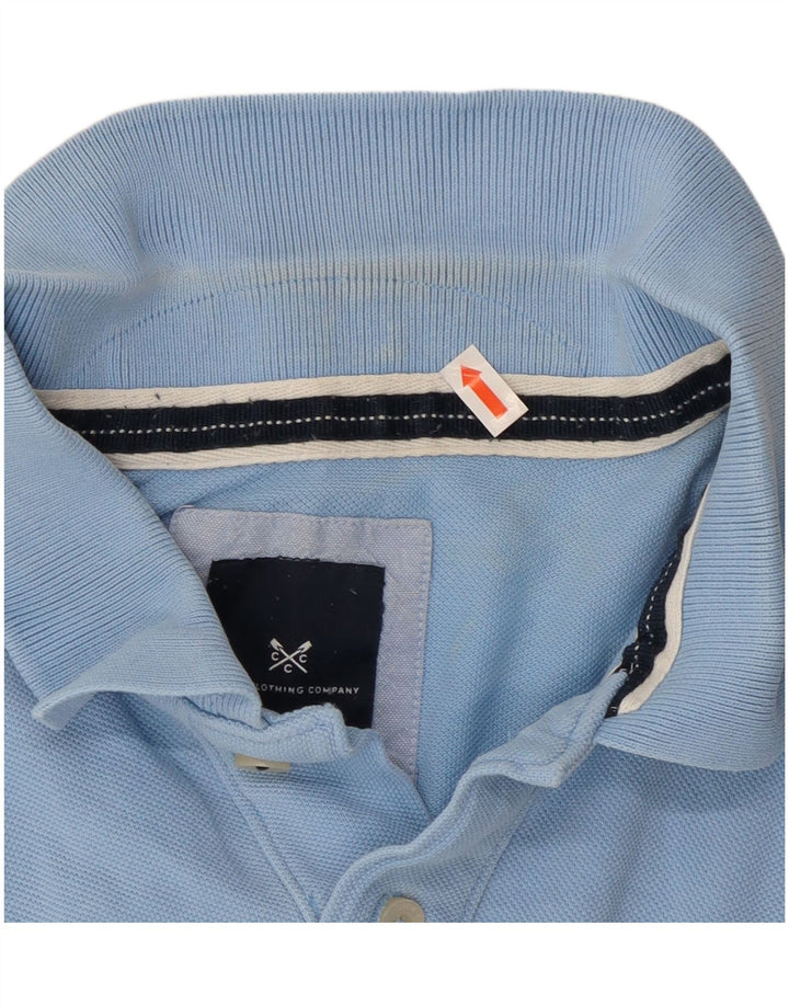 Camisa polo masculina Crew Clothing grande algodão azul