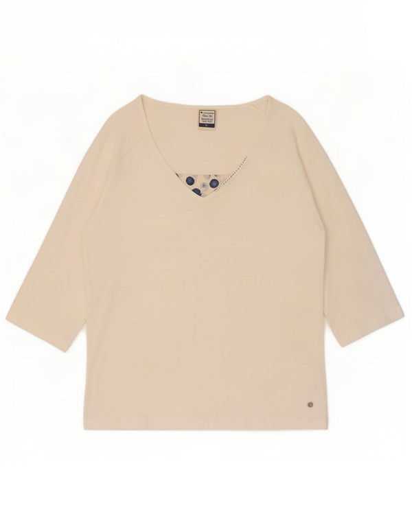 Champion Womens Easy Fit Top 3/4 Sleeve UK 18 XL White Cotton