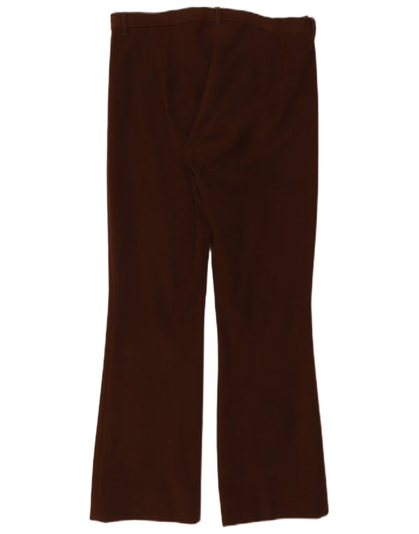 Calça feminina Max Mara com corte bootcut Reino Unido 14 grande W32 L29 algodão marrom