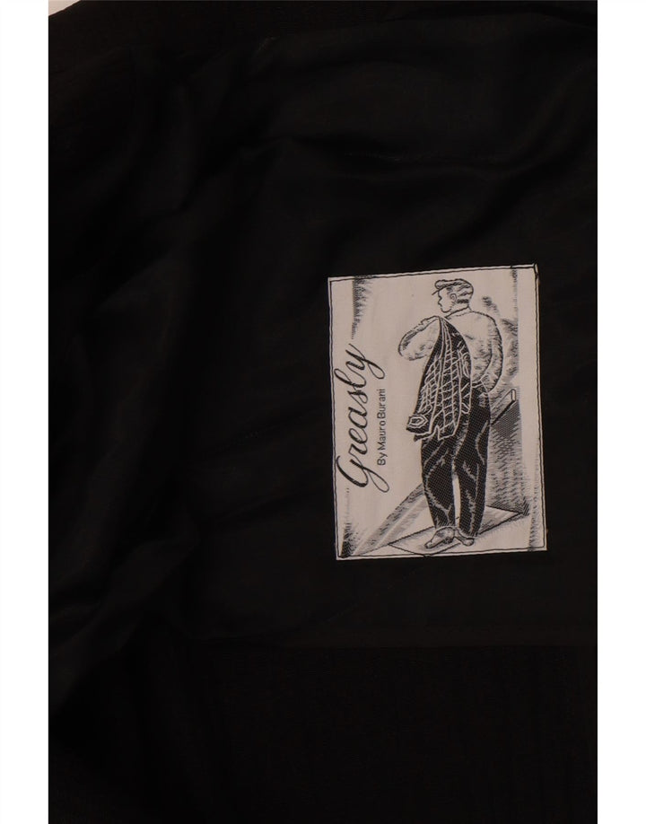 Jaqueta blazer masculina vintage com 1 botão Reino Unido 40 grande preta
