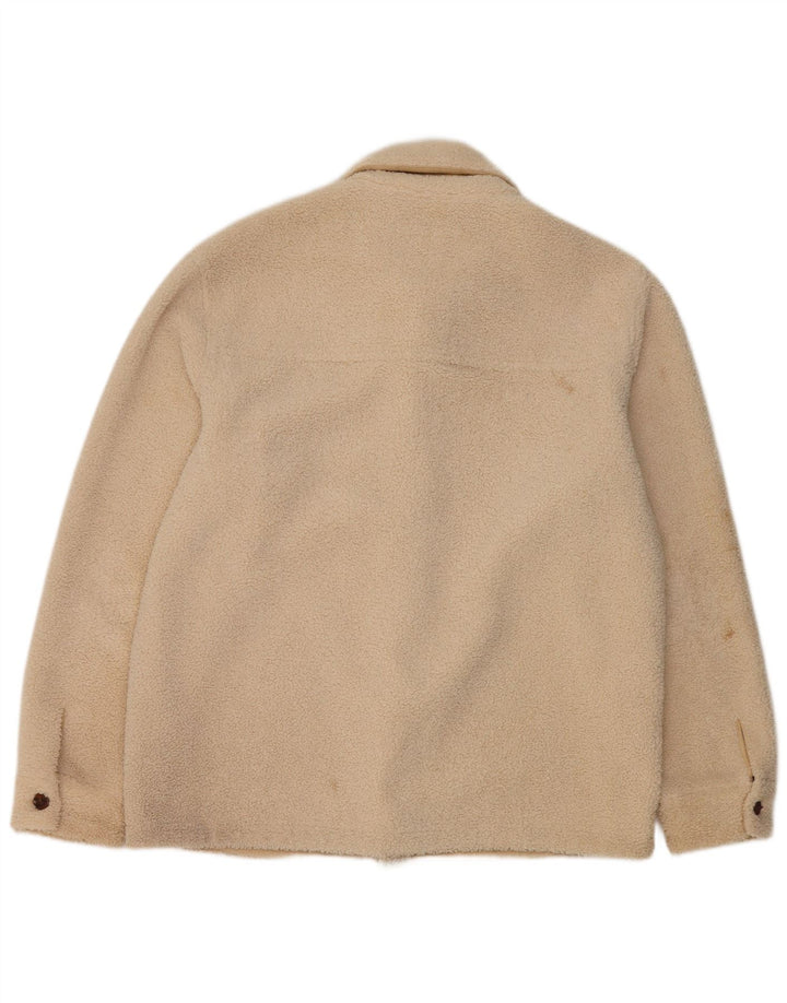 Jaqueta masculina Zara Bomber Fleece UK 42 XL poliéster bege