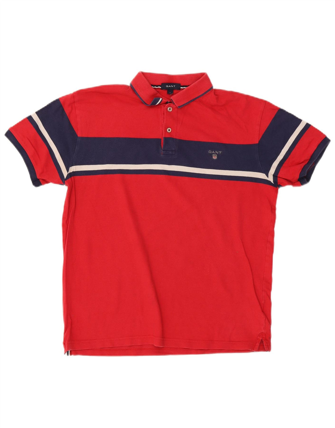 Camisa polo masculina Gant grande algodão colorblock vermelho