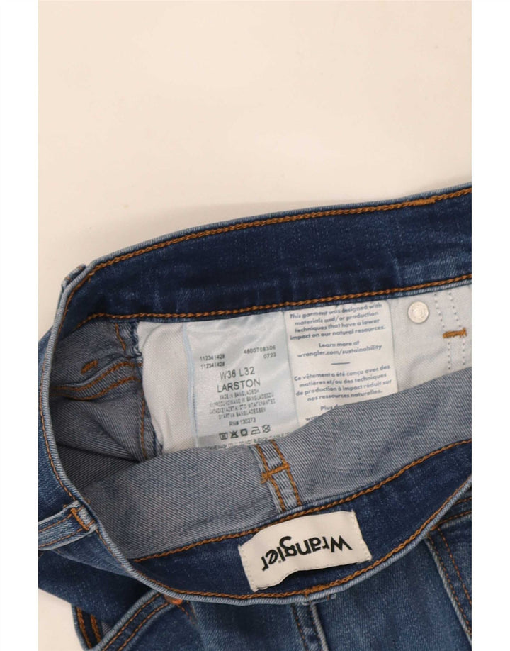 Wrangler Mens Larston Slim Jeans W36 L32 Azul Algodão