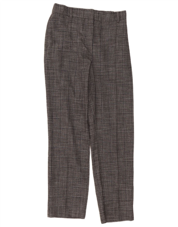 Calça Chino Feminina Marks & Spencer Reino Unido 12 Médio W30 L30 Cinza Xadrez