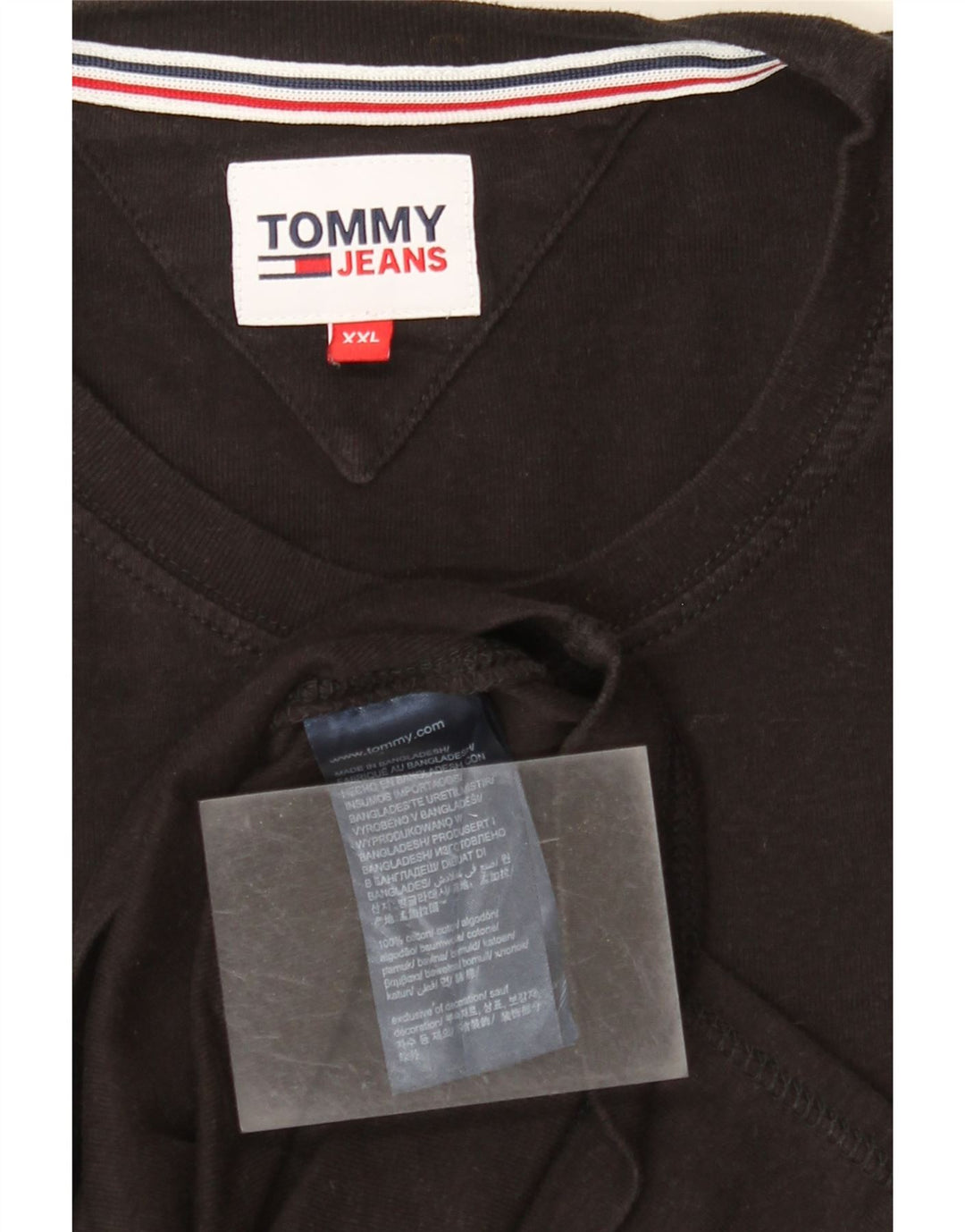 Top masculino TOMMY HILFIGER manga comprida 2XL algodão preto