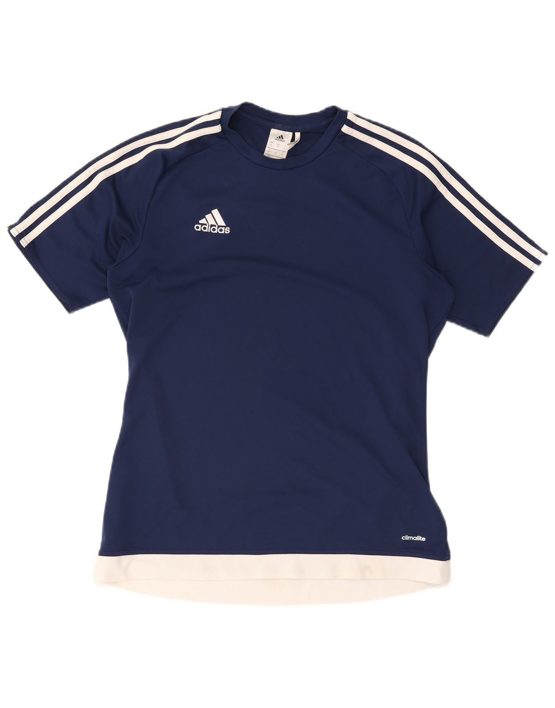 ADIDAS Mens Climalite T-Shirt Top Médio Azul Marinho Colourblock Poliéster