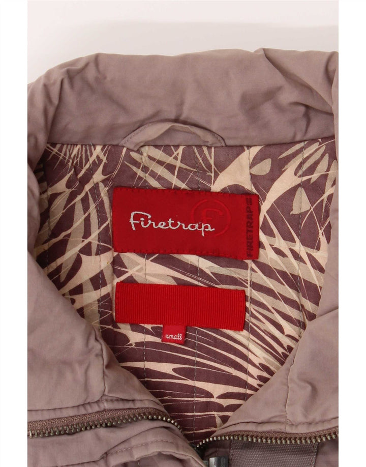 Firetrap Womens Bomber Jacket UK 10 Small Grey Cotton