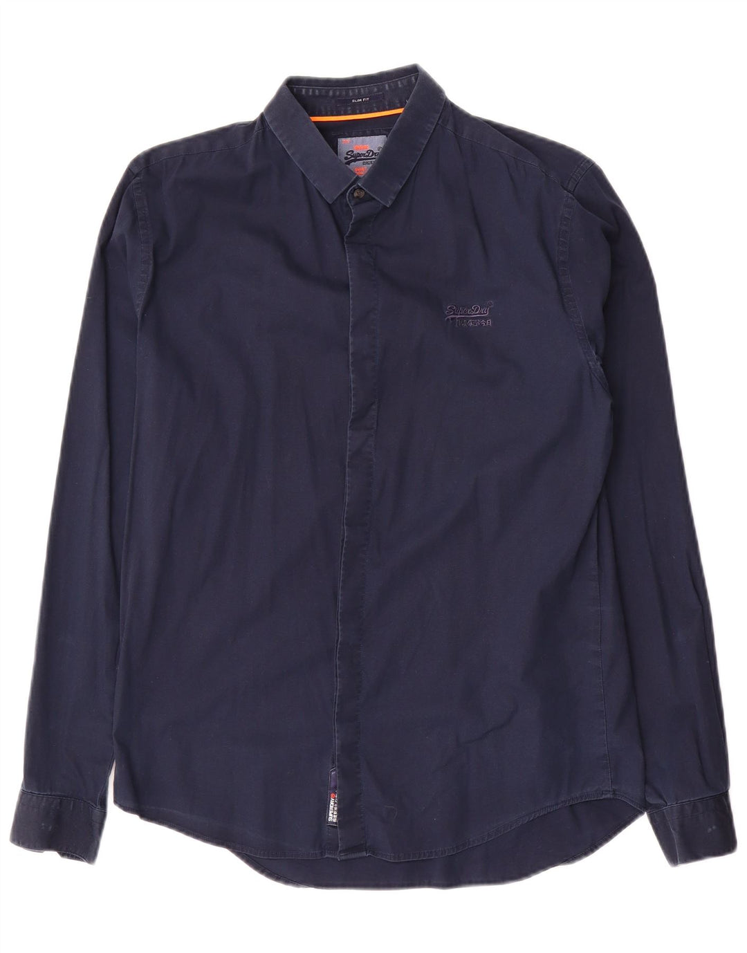 Camisa masculina Superdry Slim Fit médio algodão azul marinho